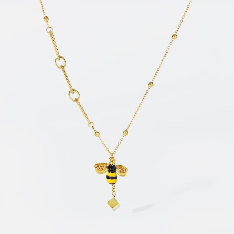 Collar cadena clavícula con colgante de abeja