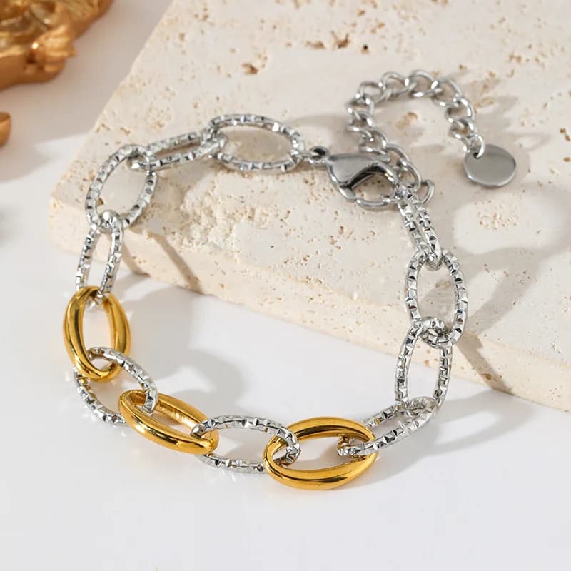 Pulsera de cadena de eslabones con cuentas