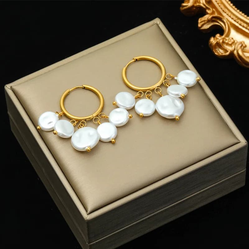 Pendientes Colgantes Fénix Leopardo Cruz Perla