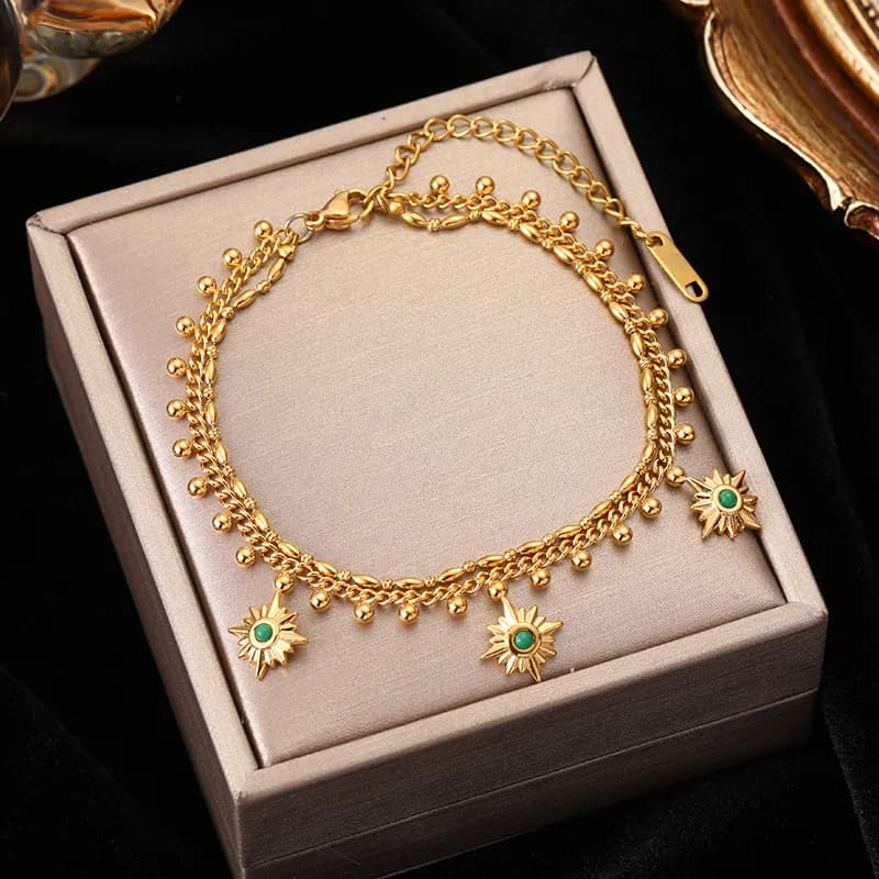 Pulsera de Cadena con Cristales de Zirconia Brillantes