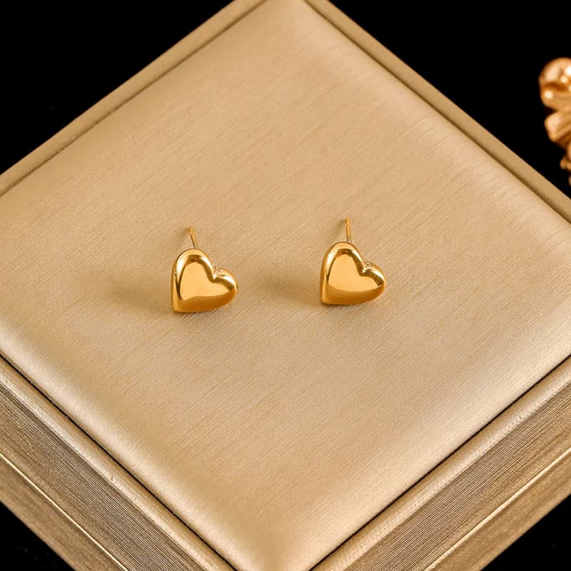 Set de collar y pendientes con corazón brillante, plata