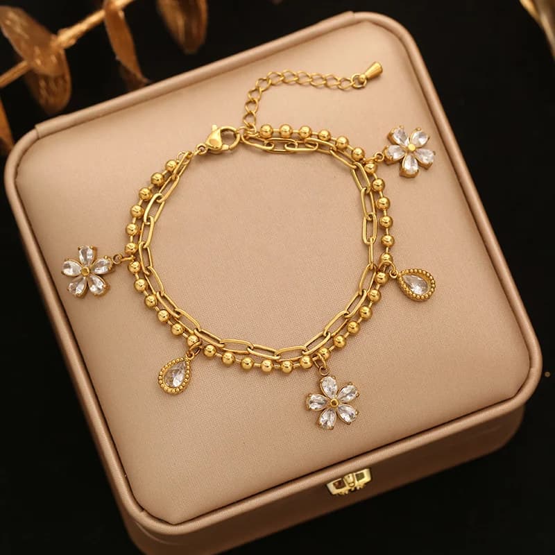 Pulsera de Dijes con Números Romanos Redondos