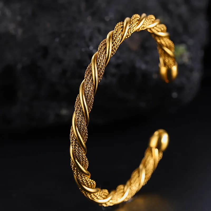 Pulsera Apilable de Capas con Circonias en Acero Inoxidable 316L