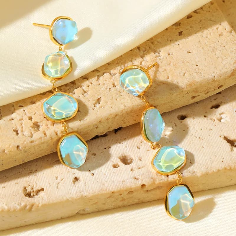 Pendientes Colgantes Irregulares de Color (Par)