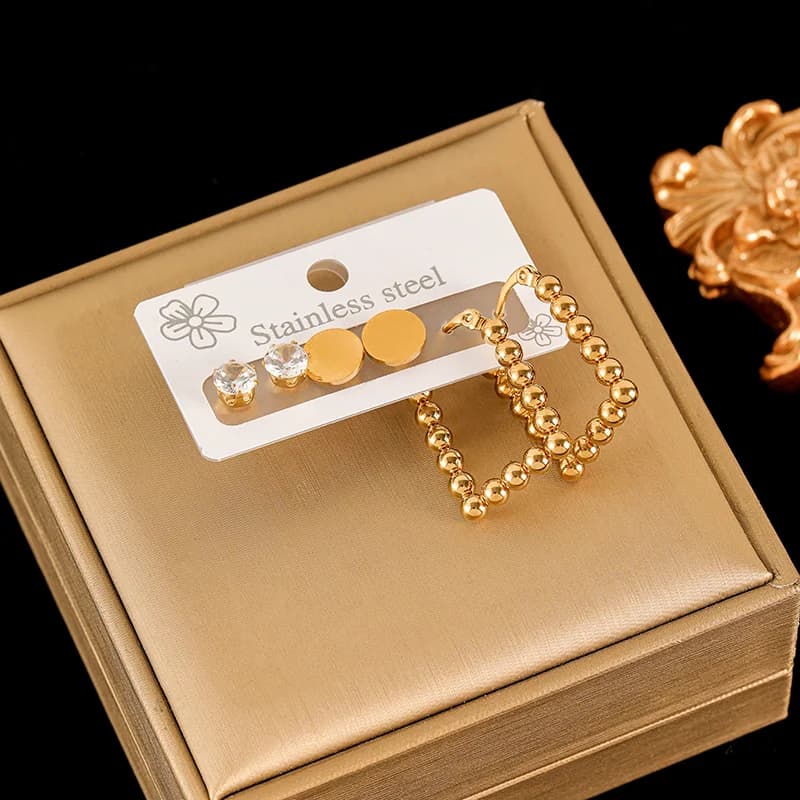 Set de Pendientes de Margarita, Chapado en Oro 18K
