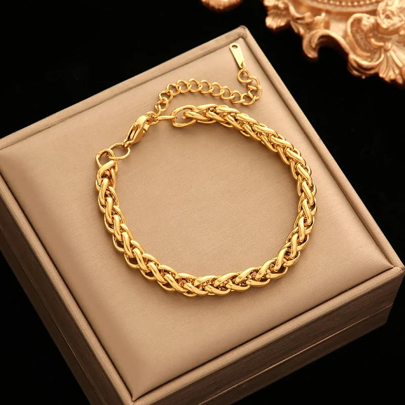 Pulsera multicapa de tres colores en acero inoxidable 316L