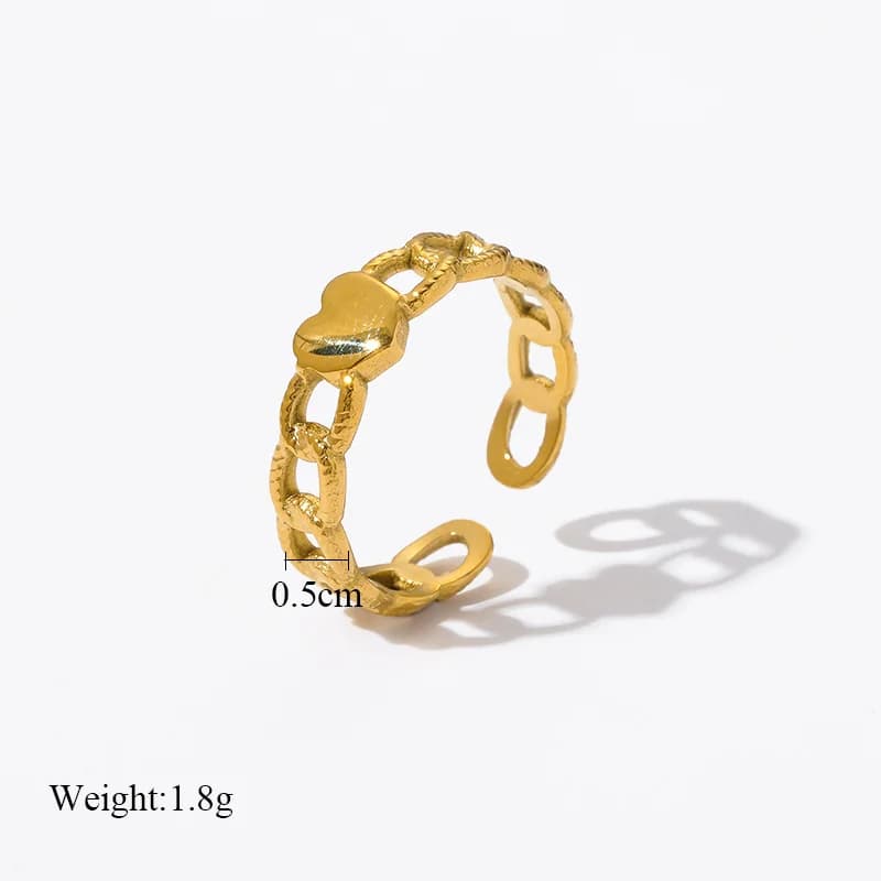 Anillo de acero inoxidable tipo cuff abierto para mujer