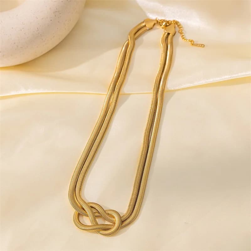 Collar Largo de Capas con Cadena