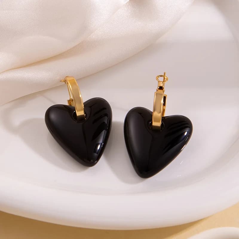 Pendientes colgantes de corazón acrílico