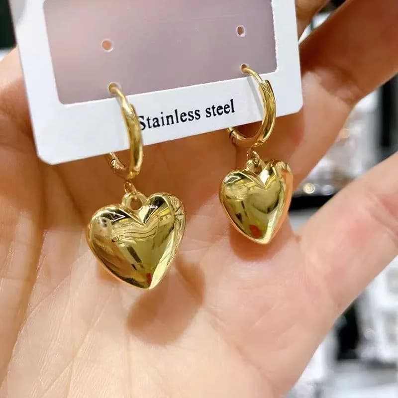 Pendientes de Botón Geométricos Irregulares en Acero Inoxidable Color Oro