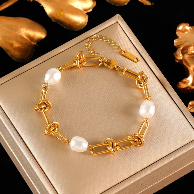 Set de Collar y Pulsera con Cadena de Circones