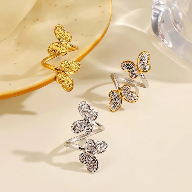 Anillo Ajustable de Mariposa en Acero Inoxidable