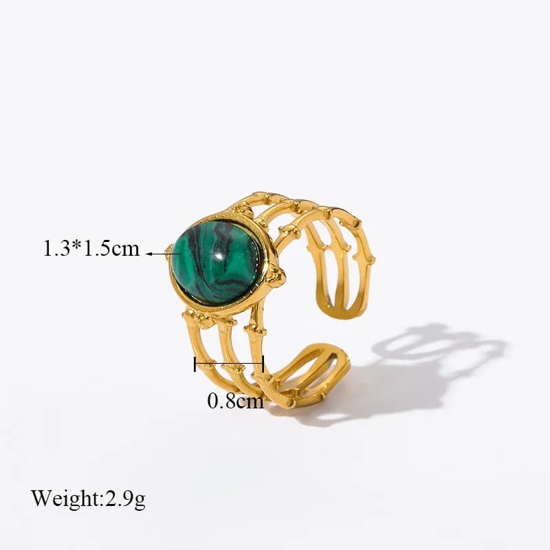 Anillo ajustable retro de acero inoxidable para mujer
