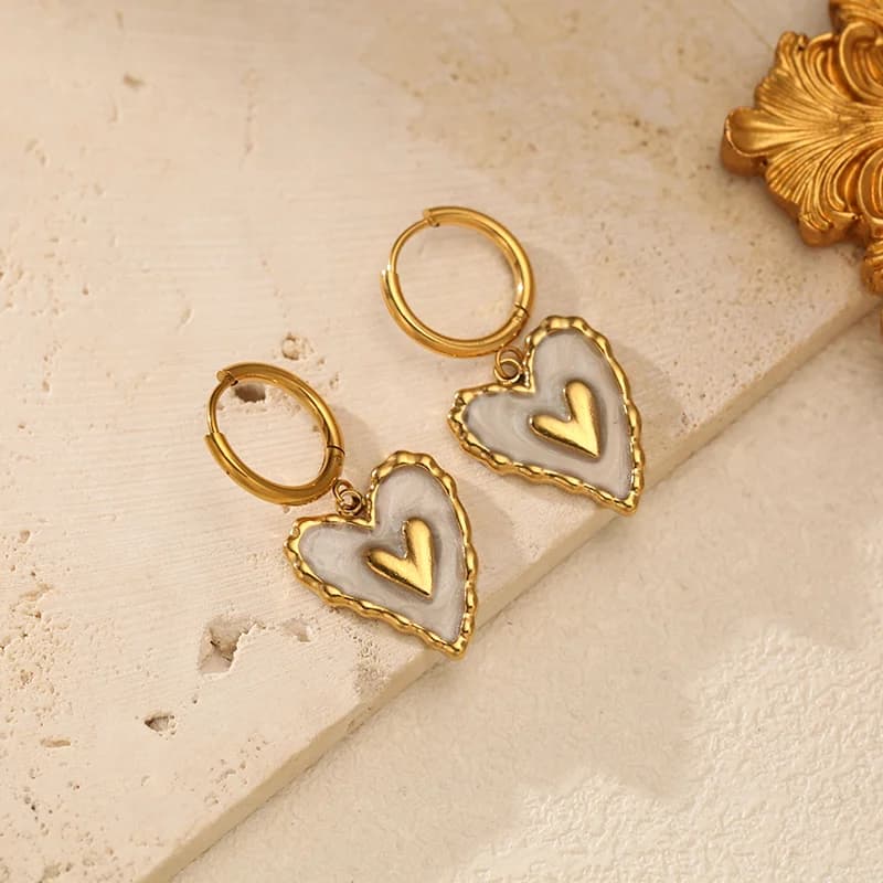 Pendientes Colgantes Irregulares en Forma de Corazón