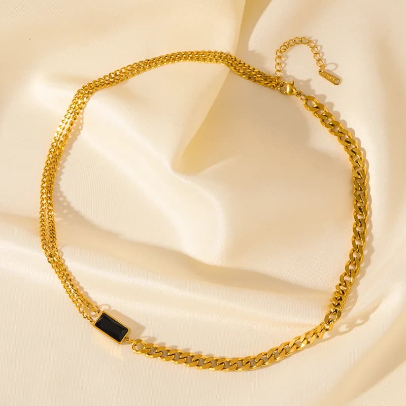Collar de cristal de circonia multicolor