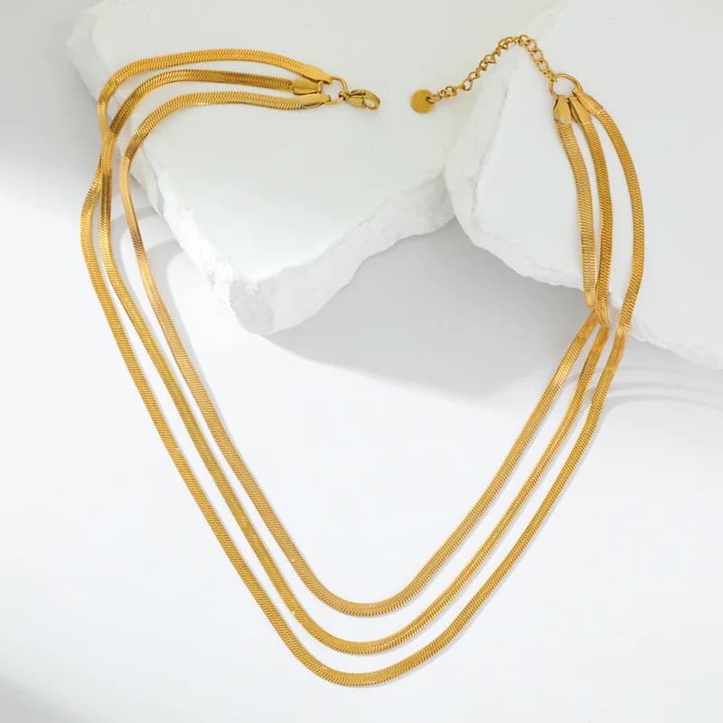 Collar Largo de Capas con Cadena