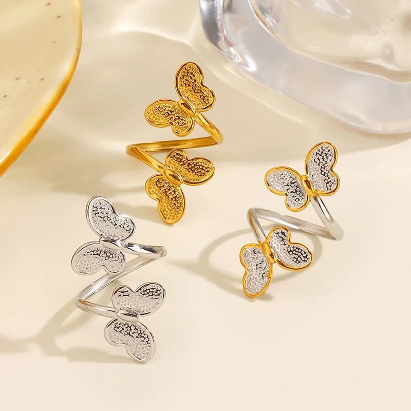 Anillo Ajustable de Mariposa en Acero Inoxidable