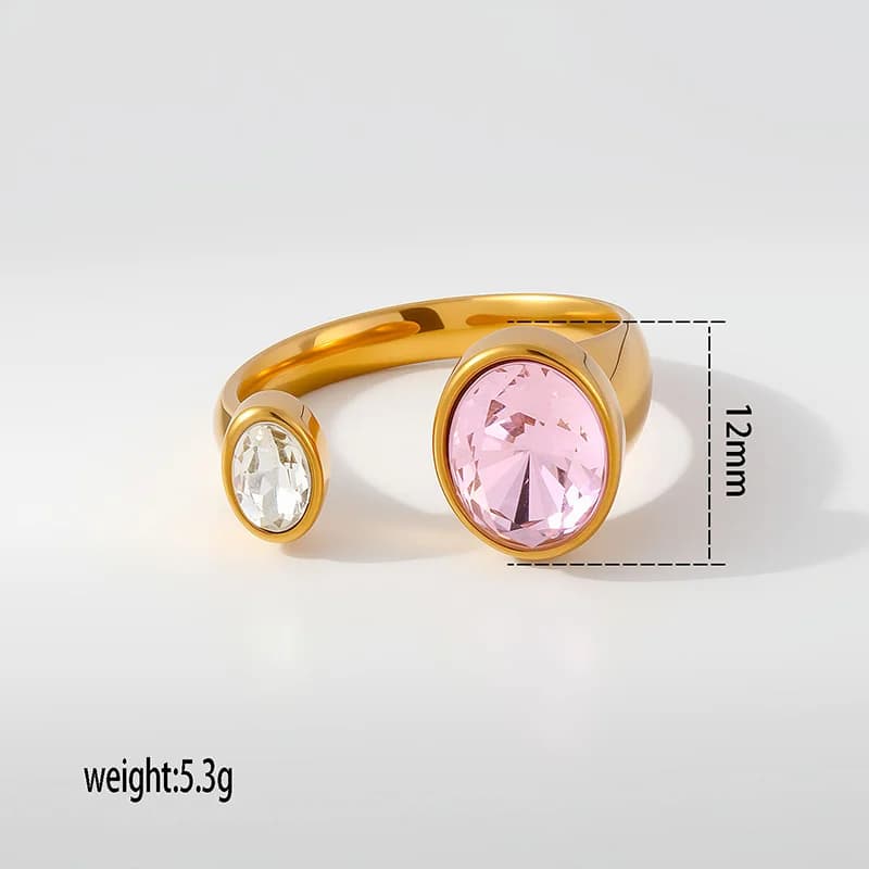 Anillo Ajustable de Corazón con Perlas y Circonia Cúbica