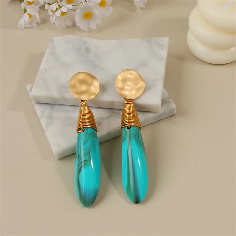 Pendientes Colgantes Bohemios de Resina