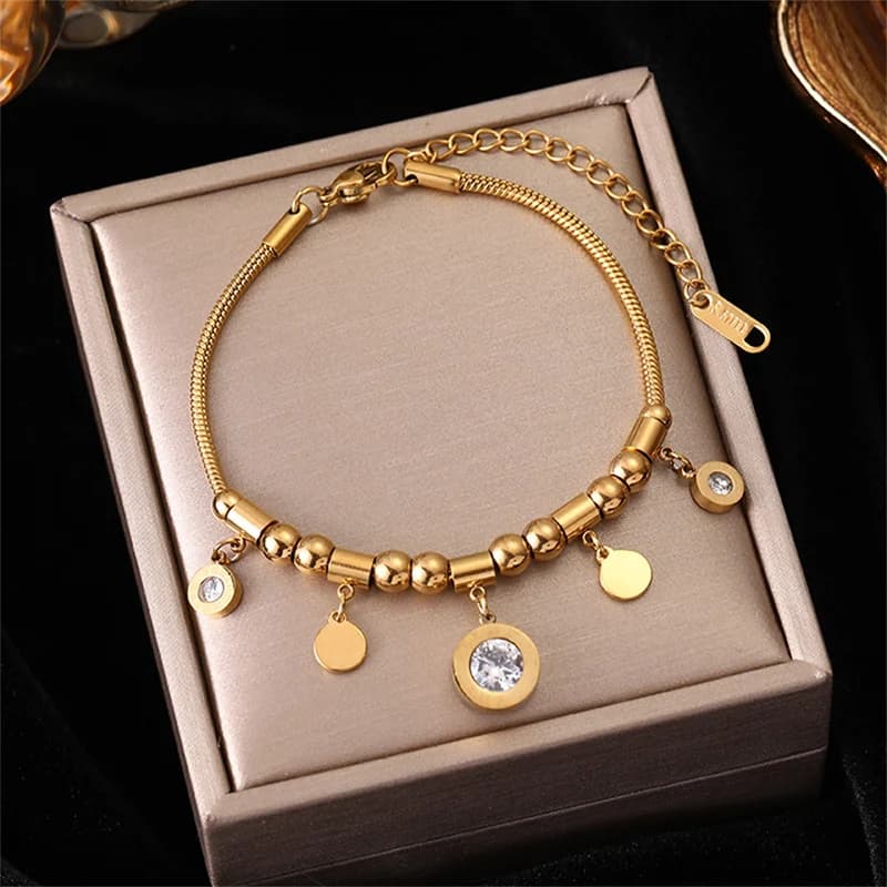 Pulsera de Dijes con Números Romanos Redondos