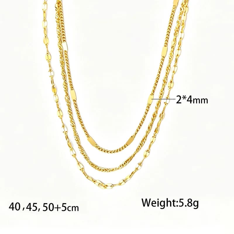 Collar de Cadena Dorada Apilable en Capas