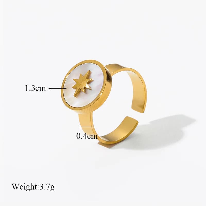Anillo de acero inoxidable tipo cuff abierto para mujer