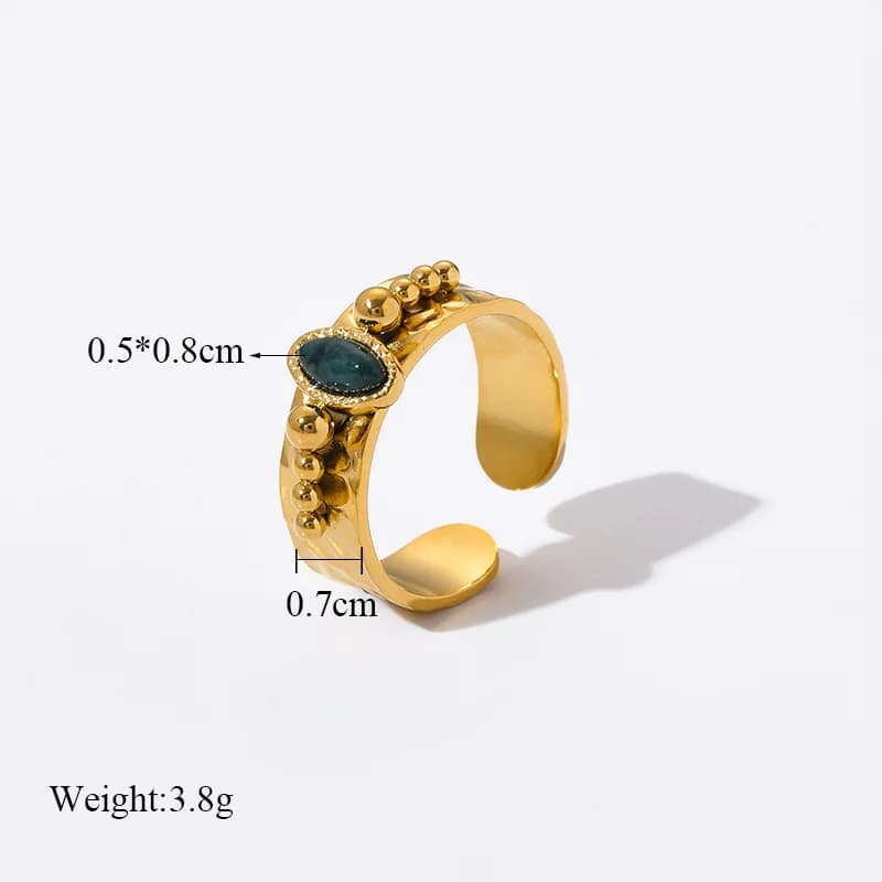 Anillo ajustable retro de acero inoxidable para mujer