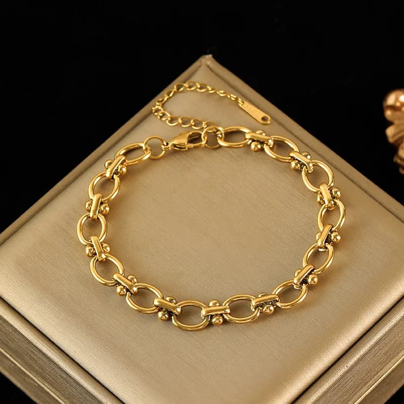 Pulsera multicapa de tres colores en acero inoxidable 316L