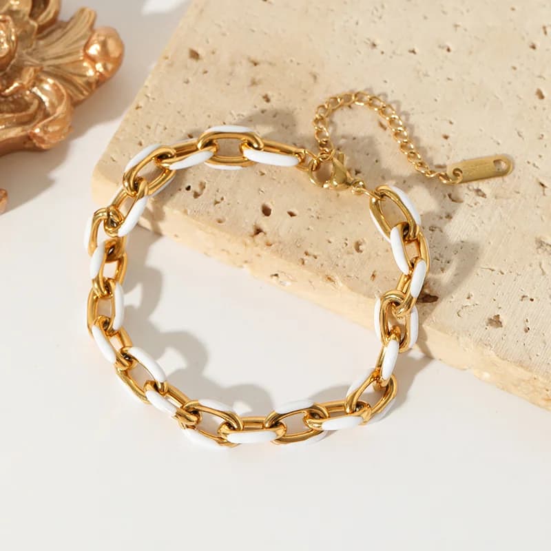 Pulsera de Esmalte Blanco para Mujer