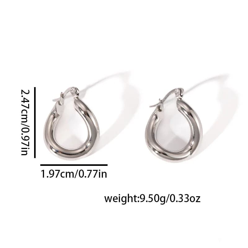 Pendientes de Aro Redondos Simples de Acero Inoxidable