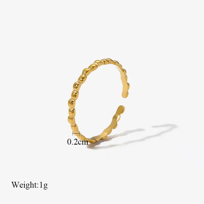 Anillo de acero inoxidable tipo cuff abierto para mujer