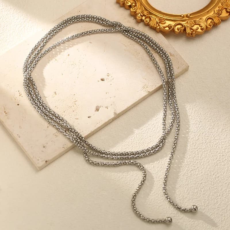 Collar Largo de Capas con Cadena