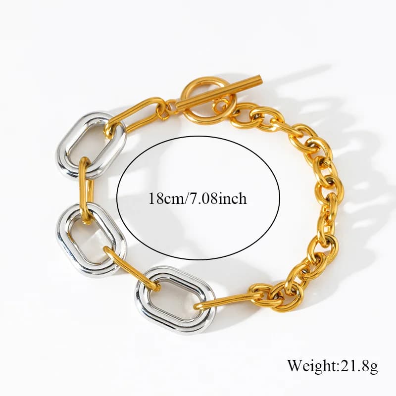 Pulseras y Brazaletes de Eslabones en Color Dorado y Plateado