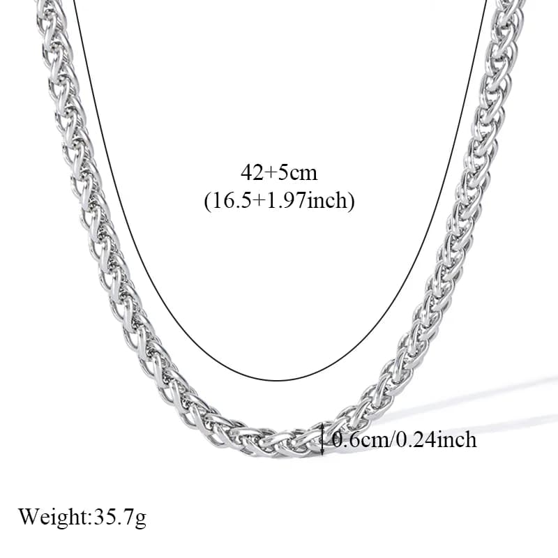 Collar de cadena gruesa color plata