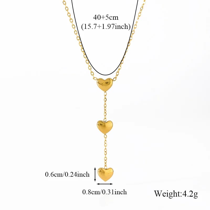 Collar con colgante de corazón en oro