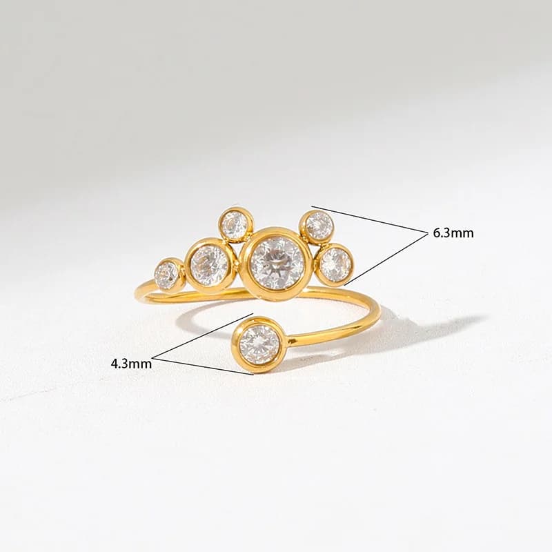 Anillo Ajustable de Circonita Colorida