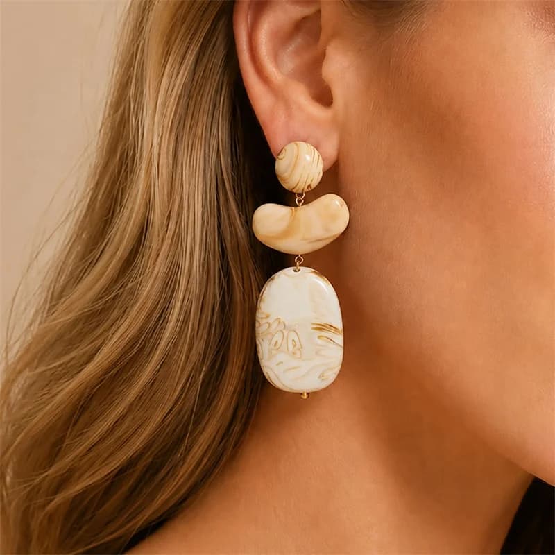Pendientes colgantes vintage de resina