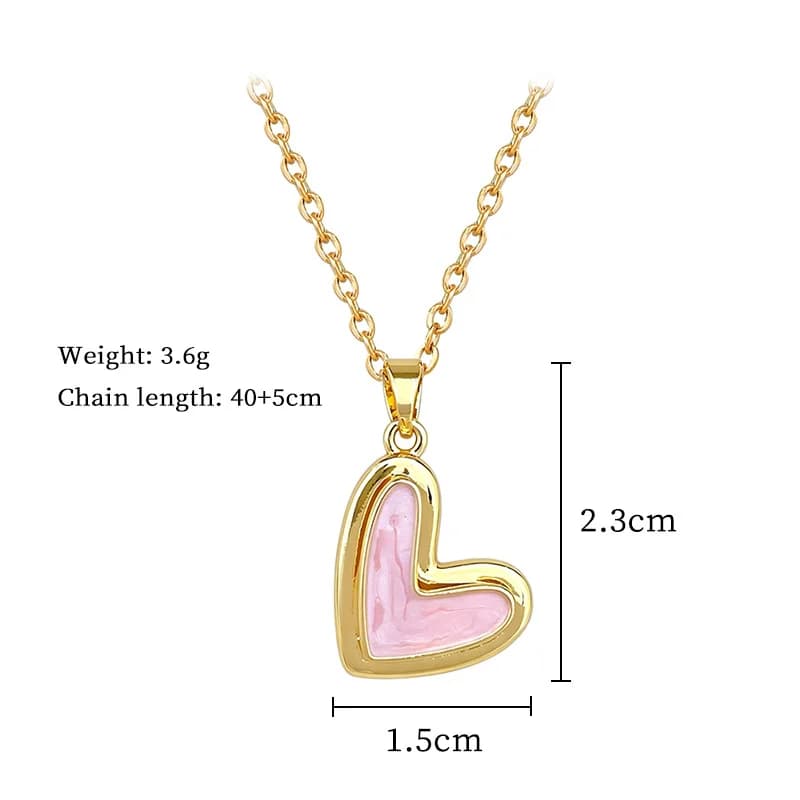 Collar con Colgante de Corazón Rosa