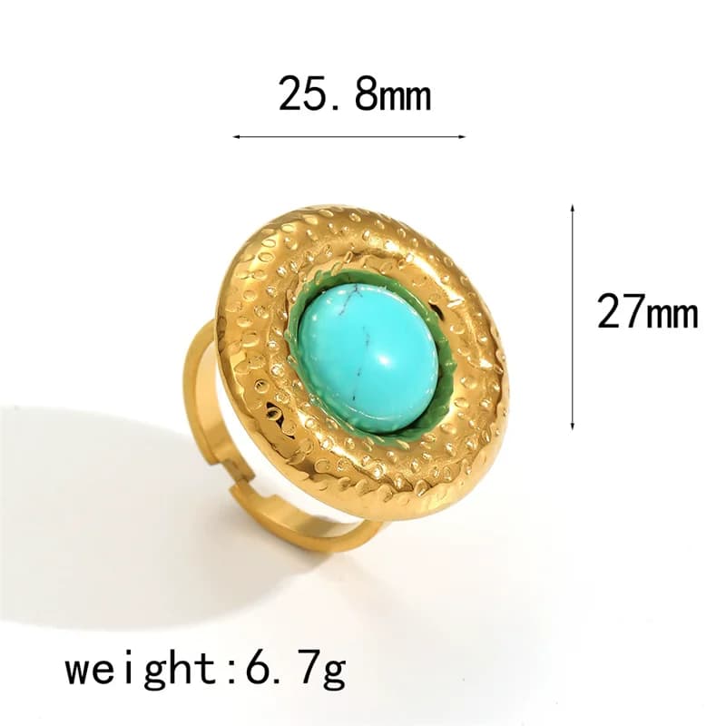 Anillo abierto con flor azul y morada
