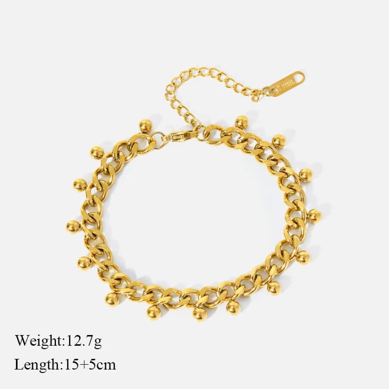 Set de gargantilla y pulsera de cadena gruesa, dorado