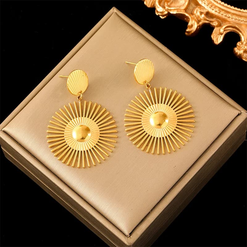 Pendientes Colgantes Geométricos Dorados
